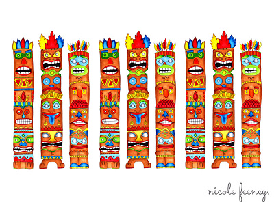 Tiki Totem Poles