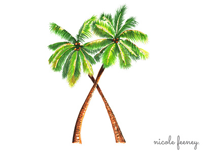 Palm Trees beach copics drawing illustration leaf markers palm trees sketch tree tropical