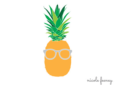 Fineapple fruit funky illustration minimal pineapple summer sunglasses vector