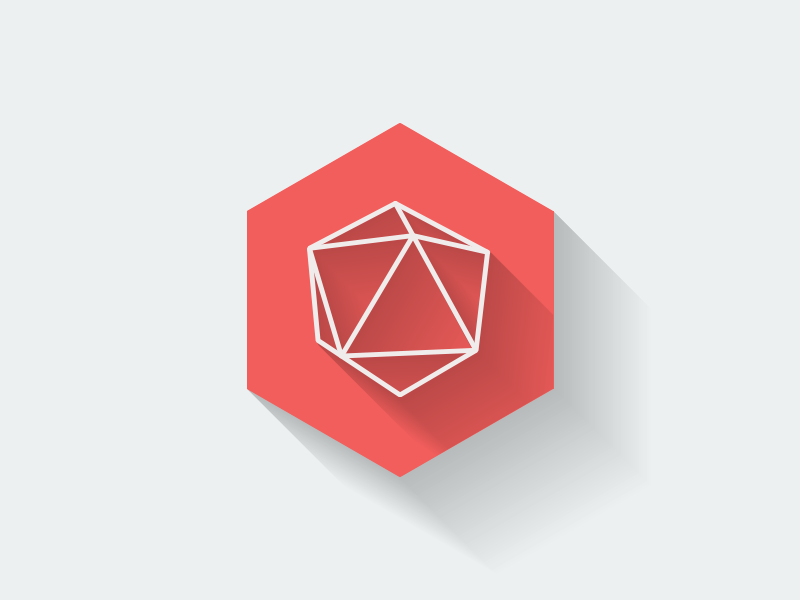 Flat Geo flat geometry geometrical icon logo shadow long shadow hexagon hex abstract shape polygon
