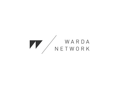 Warda Network black branding ci logo minimalism polygons shapes simple throwback typography white