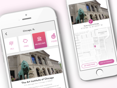 Map - Itinerary Planner art chicago concept ios itinerary map mobile museum travel