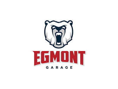 EGMONT garage bear car garage grizzly logo repair service wash