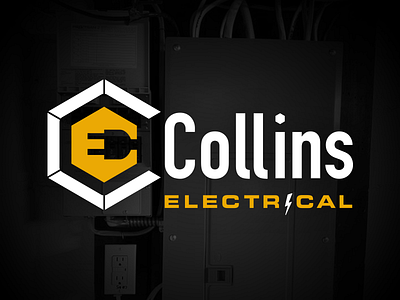 Collins Electrical Logo branding flat logo minimal typography vector