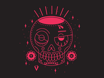mex-skull illustration skull tshirt