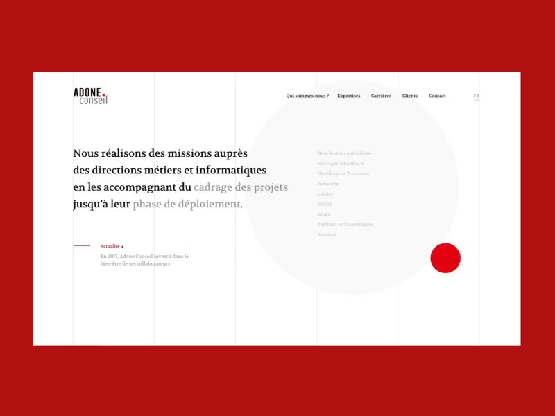 Adone conseil - website advice circle design interface site ui ux website