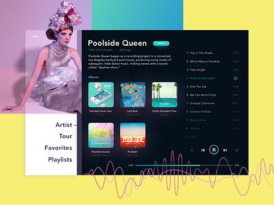 UI Challenge: Week 2, Profile design desktop gradient menu music music album music app music controls ombre playlist profile profile card profile design ui vector