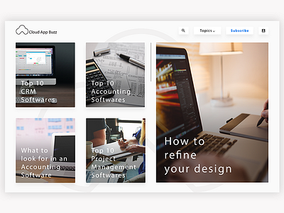 Cloud App Buzz Blog Design 2 blog blogdesign minimal white