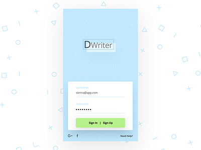 Dwritter Login page loginpage