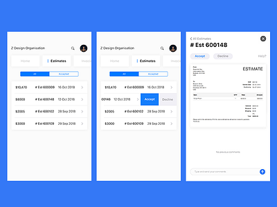 Estimate Section | Client Portal