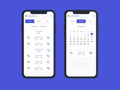 Attendance View | Responsive HR Web App