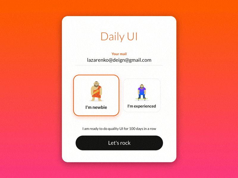 Sign Up form 001 animation challenge dailyui sign in sign up simple ui ui design