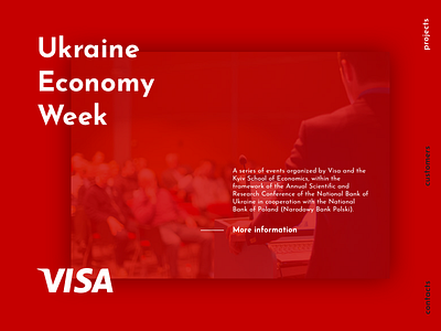 Ukraine Economy Week conference dailyui economics education landing landing page page red shadow ui design visa