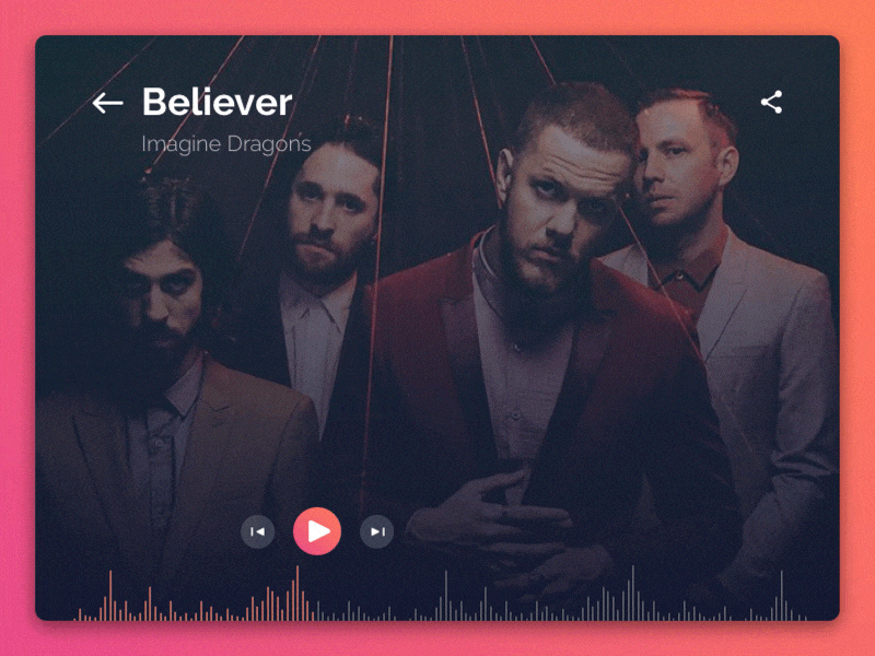 Music player animation button dailyui music play player sound. app