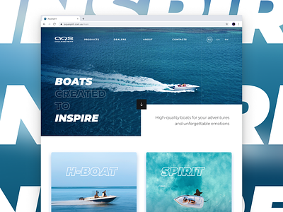 Aquaspirit website blue boat boats border design grid inspire minimal models screen design text typography ui ui design web