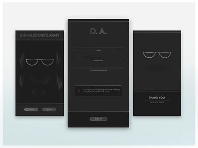 DailyUI #001 / Sign Up d.a. daily ui dumbledores army sign up