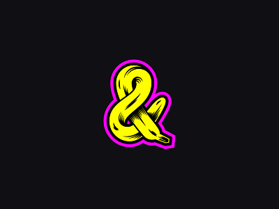 Banampersand adobe illustrator ampersand banana branding logo