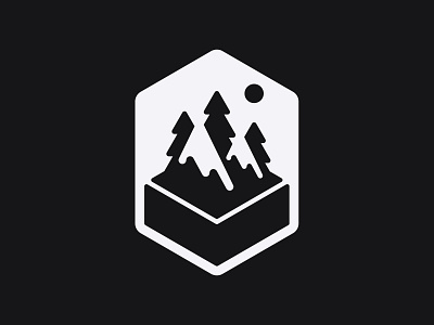 Campbox adobe illustrator black box branding camp design logo mountain negative space trees vector white