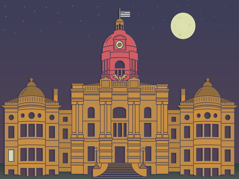 Old Courthouse building city flag flat gif government halloween haunted move night office old