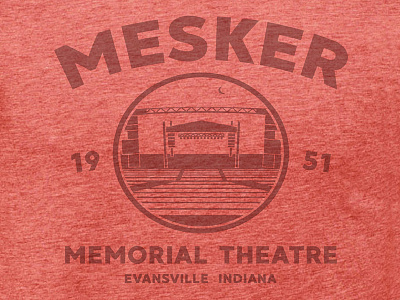 Mesker Amphitheater - Evansville Indiana amphitheater music old red shirt theater tshirt venue vintage