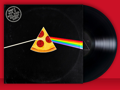 Rock N Roll Pizza Party album birthday dark floyd moon music pizza rock sticker texture vector vinyl