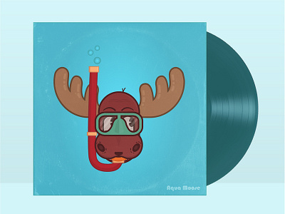 Aqua Moose album band cartoon moose music scuba sticker vector vinyl water