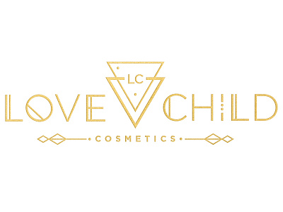 Love Child Cosmetics Logo beauty logo bohemian boho cosmetic logo feminine geometric gold love child triangle