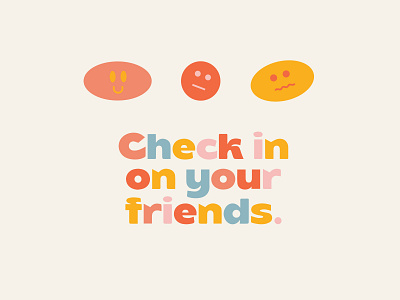 check in with your friends brand colors design fun illustration logo rainbow type typography