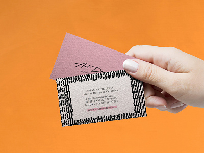 Ari de Luca - Business Card branding business card ceramic fresh fun interiordesign mediterranean orange pattern