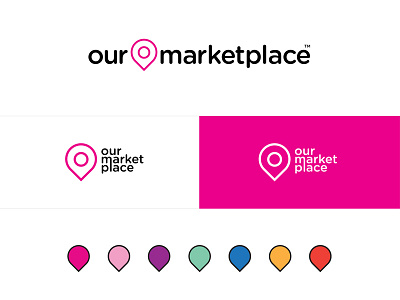 Our Marketplace logo branding colors fun logo mark rounded stacked type typography web