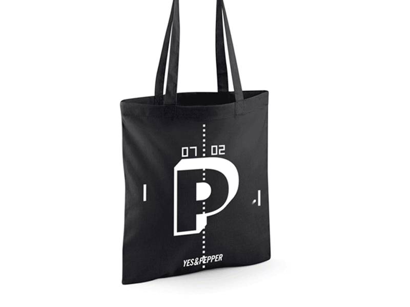 Yes&Pepper tote bag brand branding color design fun logo tote