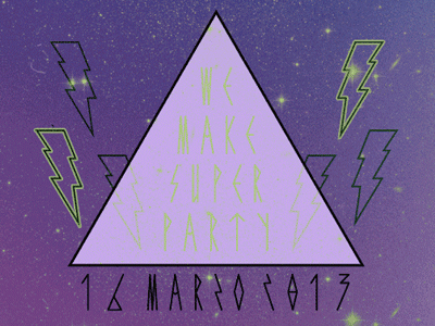 WE MAKE SUPER PARTY brand gif logo party purple pyramid space stars thunder