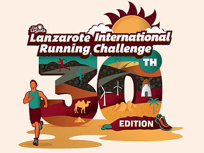 International Running Challenge - Poster cactus camel desert event illustration illustrator lava poster sport volcano