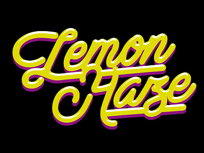 Lemonhaze brand branding cbd colors handdrawntype haze lemon logo marijuana pot purple typography yellow