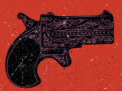 Gun film grunge gun horror illustration poster red tarantino