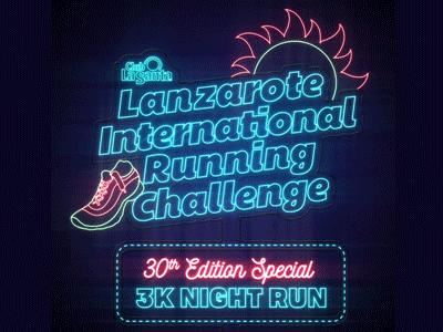 Lanzarote international running challenge after effect animation animation 2d illustration lasvegas light neon green neonsign typography