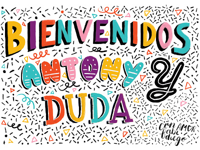 Bienvenidos color fun graphic design handwritten happy illustration kids lettering procreate typography vector