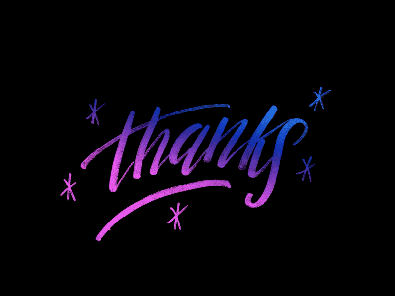 Thanks 2danimation animation brush brushcalligraphy calligraphy colors gif illustration letter lettering letters typography