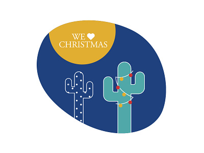 Illustration sticker cactus christmas colors illustration illustrator lights sun