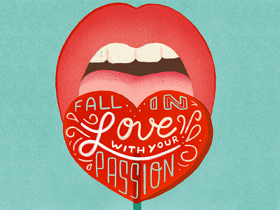Fall in love - Lettering homwork illustration illustrations lettering lollipop love procreate procreateapp typography ïllustrator