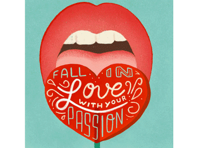 Fall in love -process video heart hearts illustration lettering letters lollipop procreate typography video