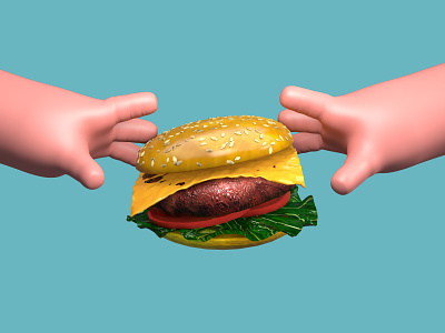 Burger Time 3d 3d design burger illustration visual design