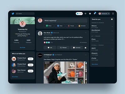 Twitter Homepage Concept facebook instagram linkedin product design social media social media ui twitter uiux