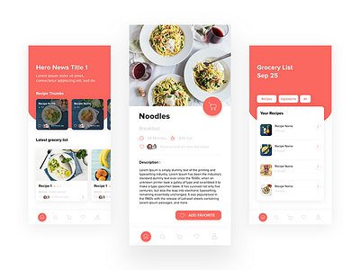 Recipe App Design apps clean design design app food recipe ui ux