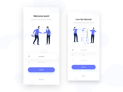 Log in/ Sign Up Screen app clean design illustration mobile app ui