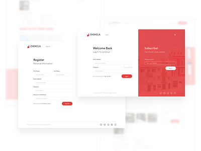 Log In and Sign Up Page clean design design agency house page properties red ui ux web design website