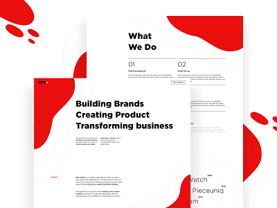 Design Agency landing page exploration 2 agency clean design flat red simple ui website