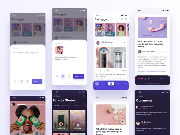 Social Media UI Kit I by Yeremias NJ on Dribbble