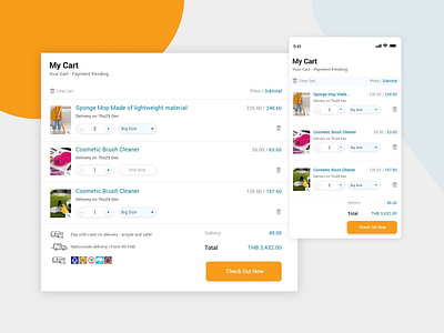 My cart User Interface checkout ecommerce my cart