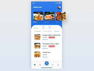 Online Food Order add to cart app ecommerce food shopping cart